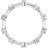 14K White 5/8 CTW Natural Diamond Knife Eternity Band Size 7
