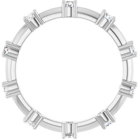 14K White 5/8 CTW Natural Diamond Knife Eternity Band Size 7
