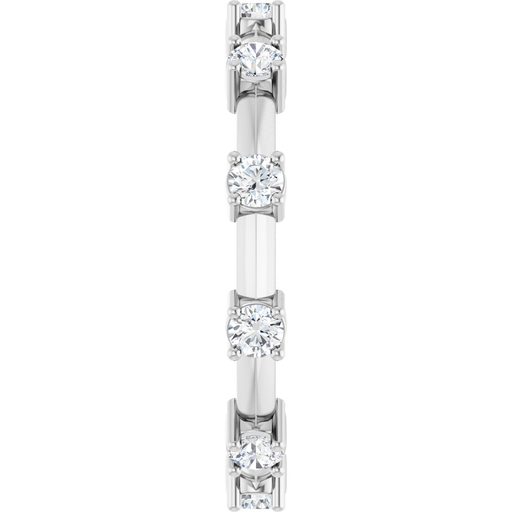 14K White 5/8 CTW Natural Diamond Knife Eternity Band Size 7