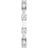 14K White 5/8 CTW Natural Diamond Knife Eternity Band Size 7