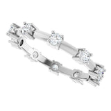 14K White 5/8 CTW Natural Diamond Knife Eternity Band Size 7