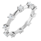 14K White 5/8 CTW Natural Diamond Knife Eternity Band Size 7