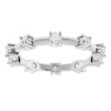 14K White 5/8 CTW Natural Diamond Knife Eternity Band Size 7