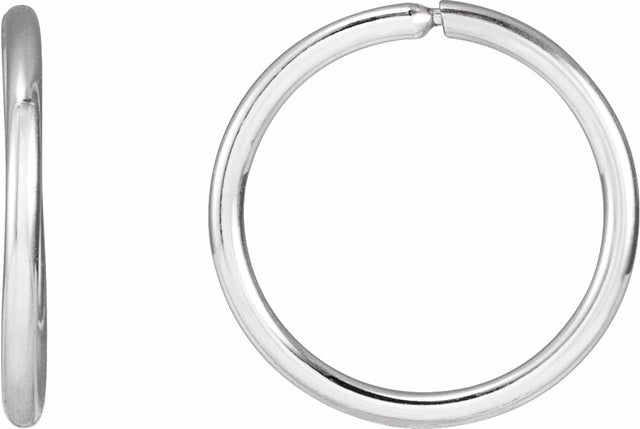 Sterling Silver Endless Tube 13 mm Hoop Earrings