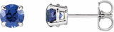 14K White Gold Lab-Grown Blue Sapphire Earrings