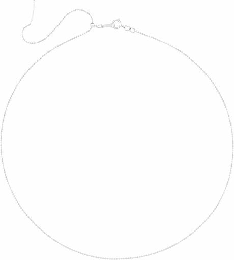 14K White Gold 1 mm Adjustable Threader Bead 16-22" Chain
