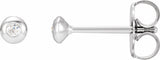 14K White Gold .03 CTW Natural Diamond Domed Bezel-Set Earrings
