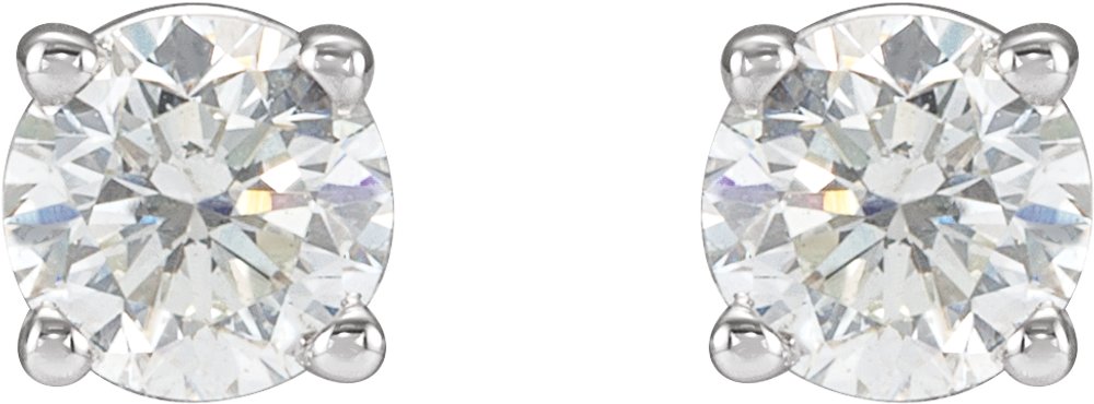 14K White 1 CTW Natural Diamond Stud Earrings