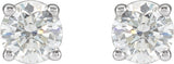 14K White 1 CTW Natural Diamond Stud Earrings