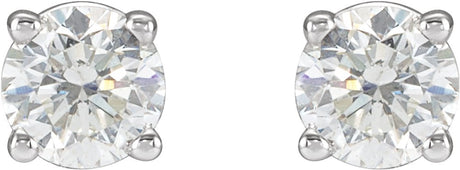 14K White 1 CTW Natural Diamond Stud Earrings