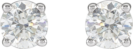 14K White 1 CTW Natural Diamond Stud Earrings