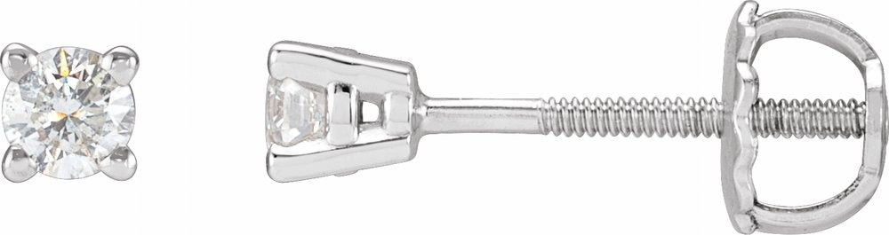 14K White Gold 1/4 CTW Natural Diamond Stud Earrings