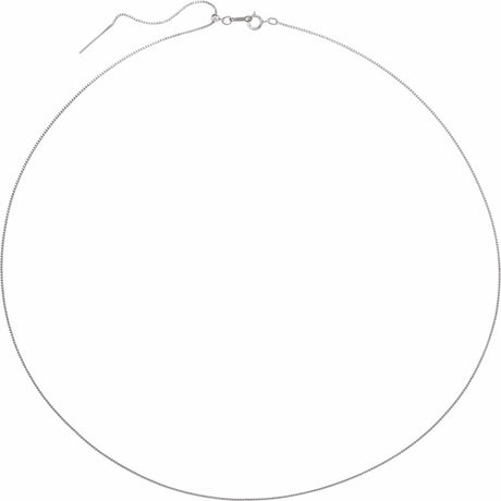 Rhodium-Plated Sterling Silver 1 mm Adjustable Threader Box 16-22" Chain