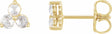 14K Yellow Gold 1/8 CTW Lab-Grown Diamond Three-Stone Earrings