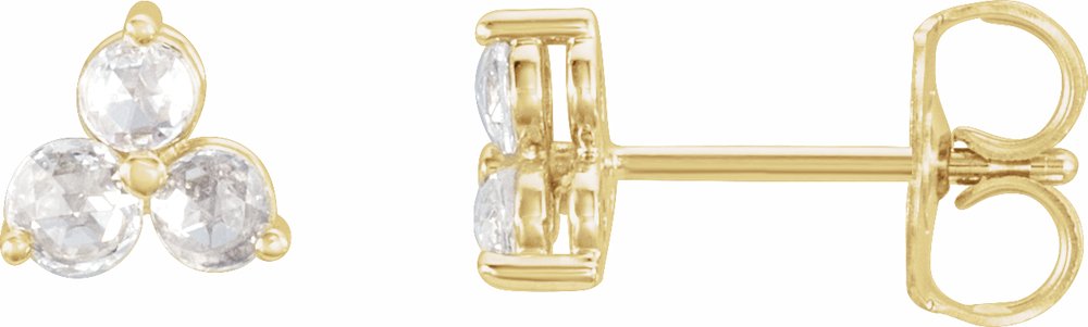 14K Yellow Gold 1/8 CTW Lab-Grown Diamond Three-Stone Earrings