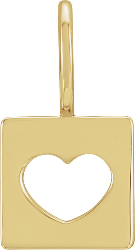 14K Yellow 14.97x8 mm Pierced Heart Charm/Pendant