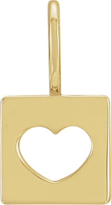14K Yellow Gold Pierced Heart Charm/Pendant