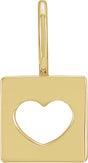 14K Yellow Gold Pierced Heart Charm/Pendant