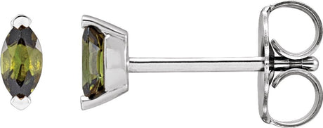 Sterling Silver Natural Green Tourmaline Earrings