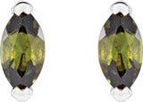 Sterling Silver Natural Green Tourmaline Earrings