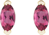 14K Yellow Gold Natural Pink Tourmaline Earrings