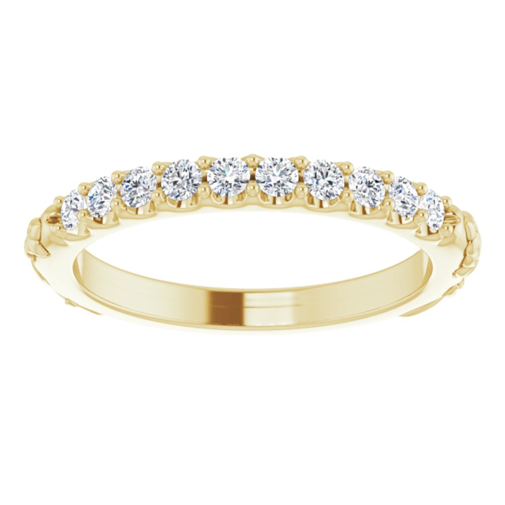 14K Yellow 1/4 CTW Natural Diamond Floral-Inspired Anniversary Band