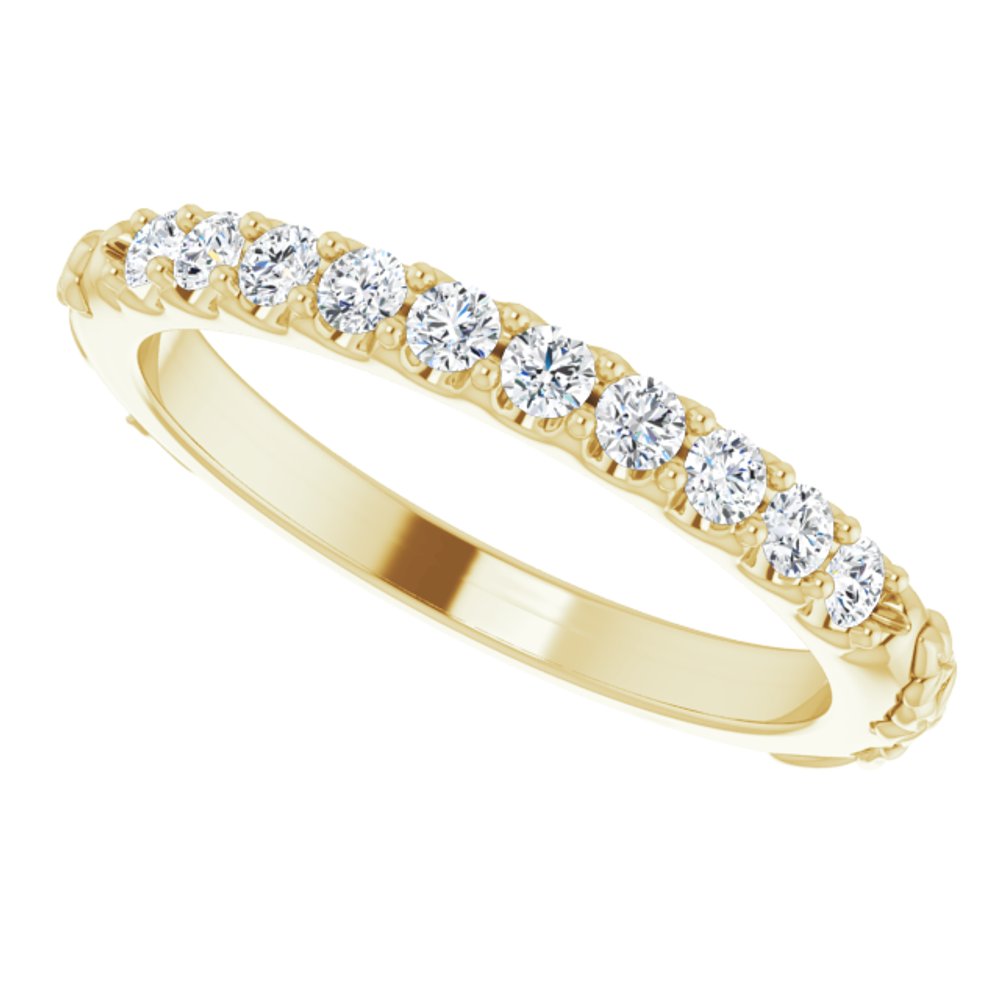 14K Yellow 1/4 CTW Natural Diamond Floral-Inspired Anniversary Band