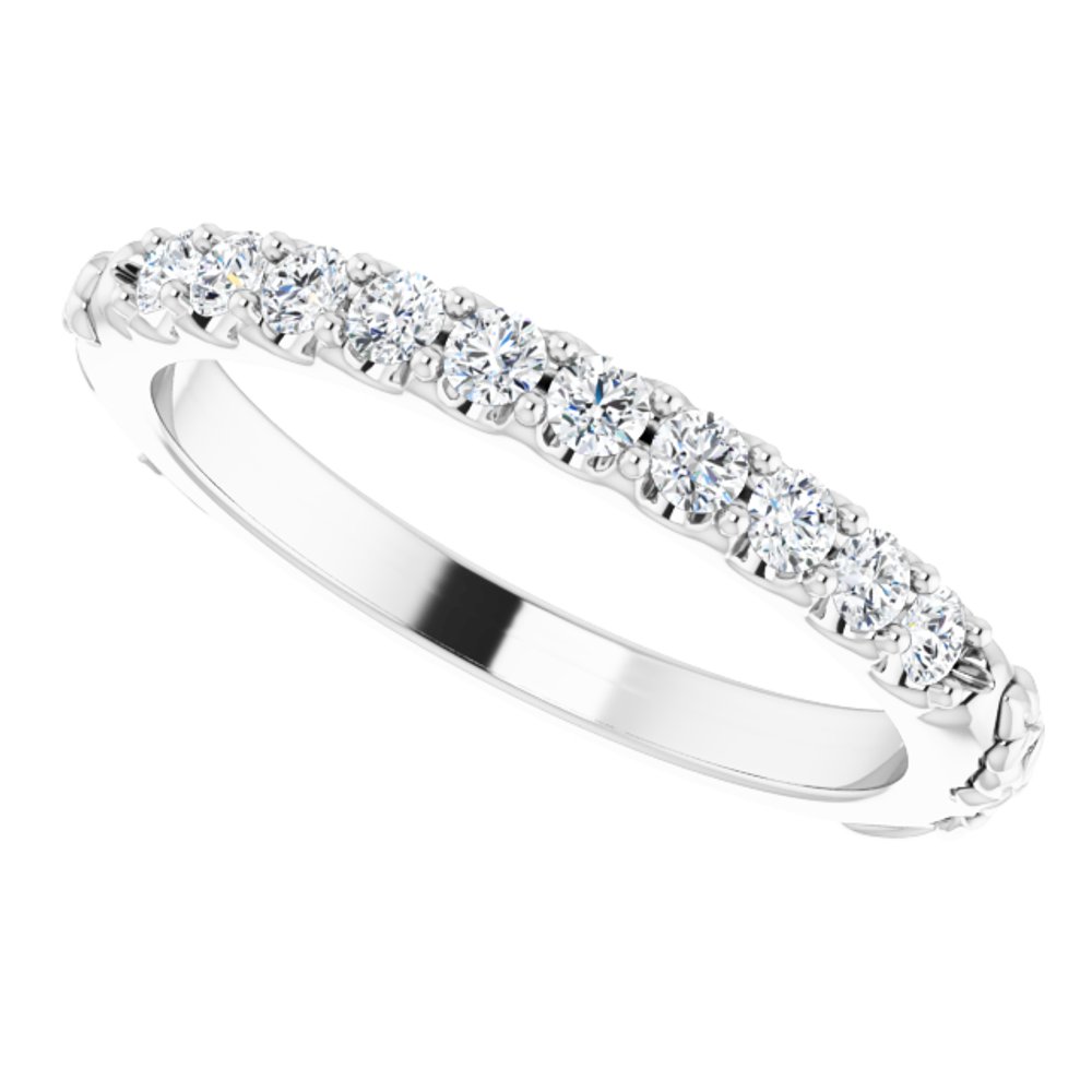 14K White 1/4 CTW Natural Diamond Floral-Inspired Anniversary Band