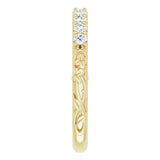 14K Yellow 1/4 CTW Natural Diamond Floral-Inspired Anniversary Band