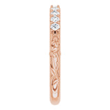 14K Rose 1/4 CTW Natural Diamond Floral-Inspired Anniversary Band