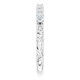 14K White 1/4 CTW Natural Diamond Floral-Inspired Anniversary Band