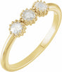 14K Yellow 1/4 CTW Natural Rose-Cut Diamond Three-Stone Anniversary Band