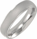 Titanium 5 mm Stepped-Edge Half Round Band Size 8.5