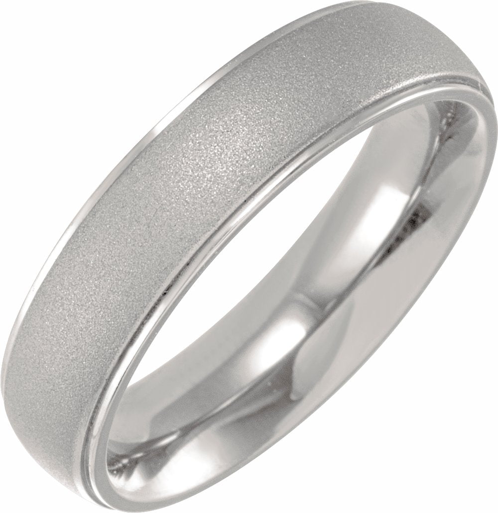 Titanium 5 mm Stepped-Edge Half Round Band Size 8