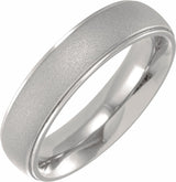 Titanium 5 mm Stepped-Edge Half Round Band Size 8