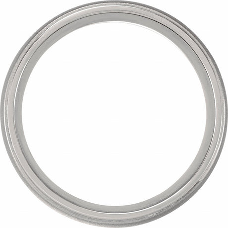Titanium 5 mm Stepped-Edge Half Round Band Size 8