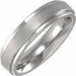 Titanium 5 mm Stepped-Edge Comfort-Fit Flat Band Size 8