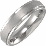 Titanium 5 mm Stepped-Edge Comfort-Fit Flat Band Size 8