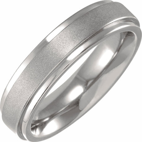 Titanium 5 mm Stepped-Edge Comfort-Fit Flat Band Size 8