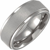 Titanium 7 mm Ridged Oxidized Center Band Size 8