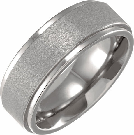 Titanium 7 mm Stepped-Edge Band Size 8.5