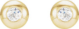 14K Yellow Gold .03 CTW Natural Diamond Domed Bezel-Set Earrings
