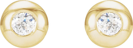 14K Yellow Gold .03 CTW Natural Diamond Domed Bezel-Set Earrings