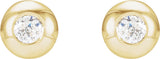 14K Yellow .03 CTW Natural Diamond Domed Bezel-Set Earrings