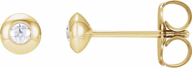 14K Yellow Gold .06 CTW Natural Diamond Domed Bezel-Set Earrings