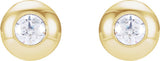 14K Yellow Gold .06 CTW Natural Diamond Domed Bezel-Set Earrings