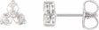 14K White Gold 1/3 CTW Rose-Cut Natural Diamond Three-Stone Earrings