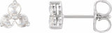 14K White Gold 1/5 CTW Rose-Cut Natural Diamond Three-Stone Earrings