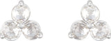 14K White Gold 1/5 CTW Rose-Cut Natural Diamond Three-Stone Earrings