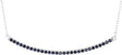 14K White Natural Blue Sapphire Bar 16-18" Necklace